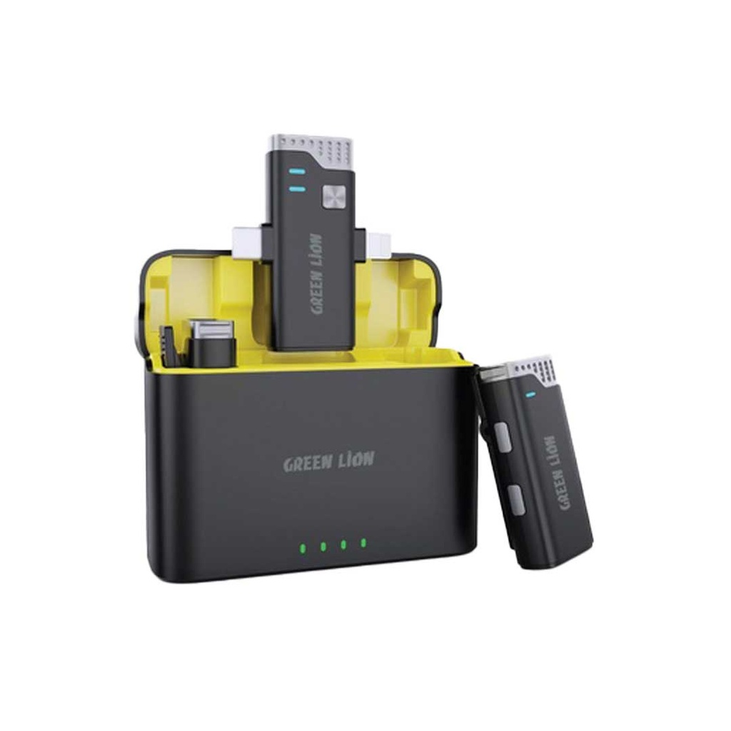 Green Lion 2 IN 1 360 Microphone USB-C Lightning Black Green Lion 2 IN 1 360 Microphone USB-C Lightning Black